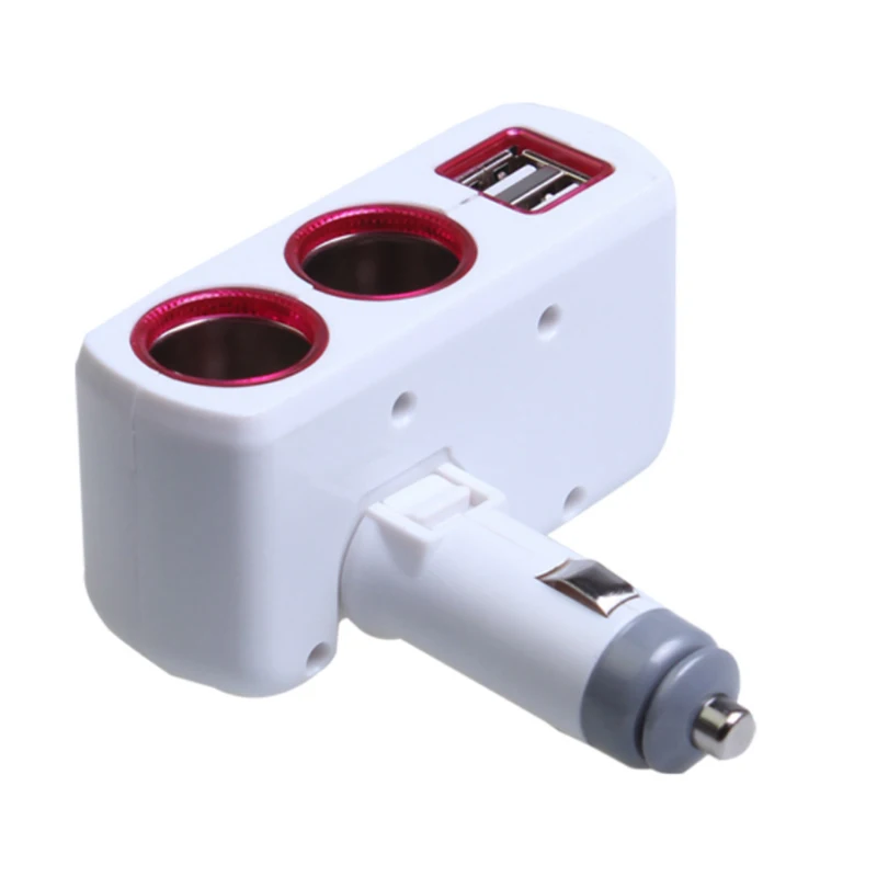Универсальный 3.1A 2 Way 80W 2 USB зарядное устройство+ двойные розетки автомобильного прикуривателя удлинитель разветвитель авто аксессуары