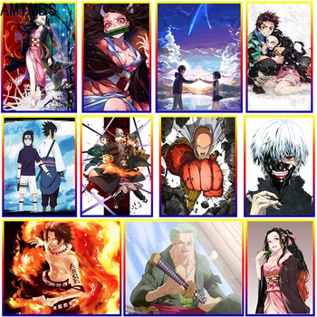 

AMTMBS Japan Anime One Piece Naruto Demon Slayer One-Puch Man Diy Painting By Numbers Kids Wall Art decor Fans GIfts