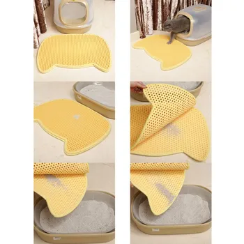

Pet Cat Dogs Litter Mat Eva Double-layer Cat Litter Trapper Mats With Waterproof Bottom Layer Honeycomb Bed Cat Supplies