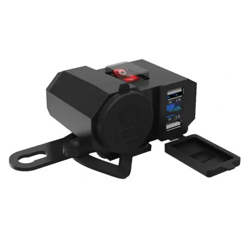 without Voltmeter Мотоцикл с двумя usb-портами, прикуриватель для сигарет, зарядное устройство для быстрой зарядки телефона, адаптер для камеры, зарядное устройство carros, аксессуары - Цвет: without Voltmeter