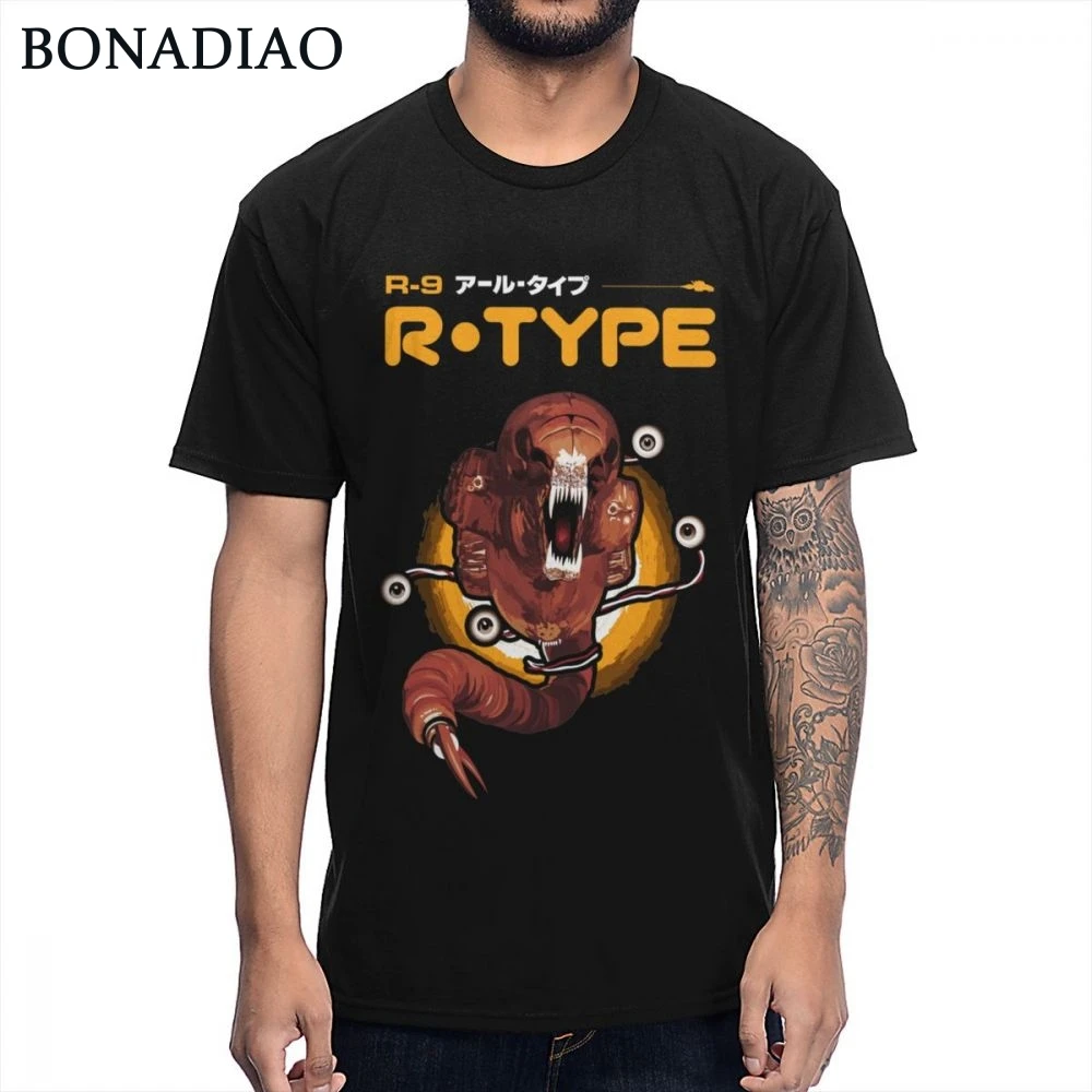 Male New Arrival R-TYPE Old School Arcade Game T Shirt Crewneck Pure Cotton Novelty Homme Tee | Мужская одежда