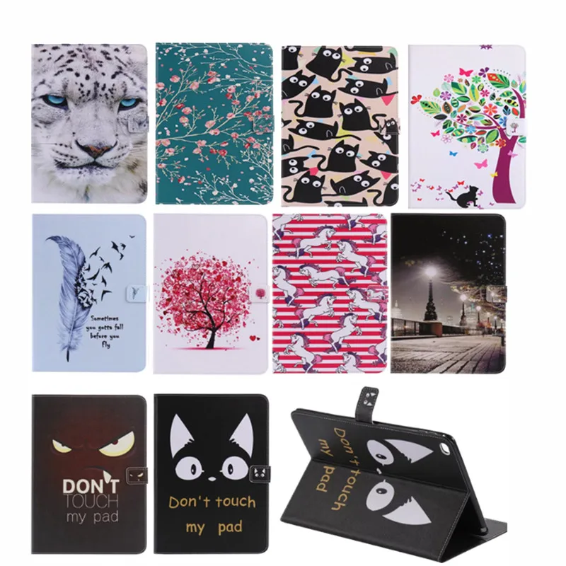 

Cartoon Pattern PU Leather Case With Card Slots For iPad Air 2 Case Folio Stand Protector Skin For iPad Air Air 2 9.7 inch Cover
