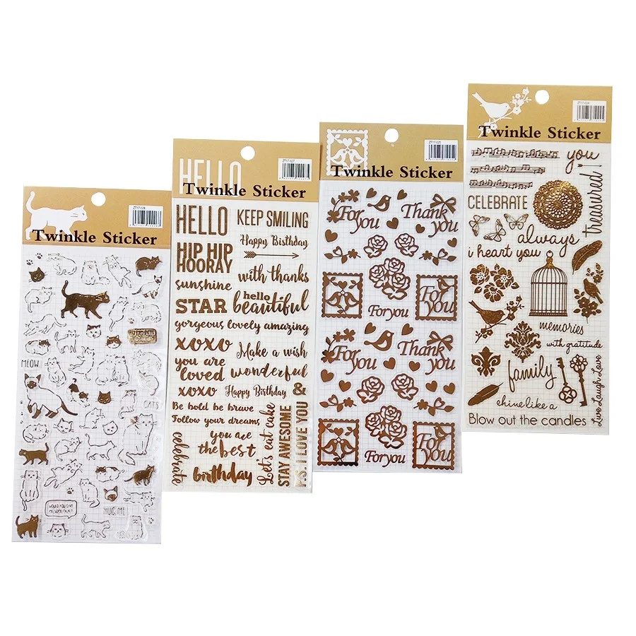 

1Pcs/lot Golding Twinkle Daily Decorative Washi Stickers Scrapbooking Stick Label Diary Stationery Bullet Journal stickers