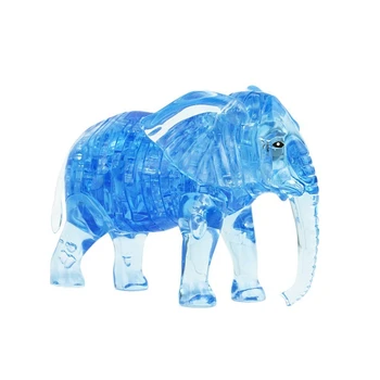 

DIY 3D Puzzle Crystal DIY Toy Model Decoration Gift for Children - Elephant - Blue
