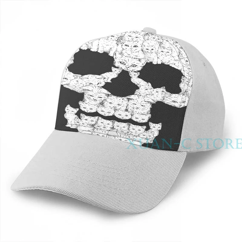 Skulls is for Pussies баскетбольная Кепка для мужчин и женщин модная черная шляпа унисекс с принтом - Цвет: Gray