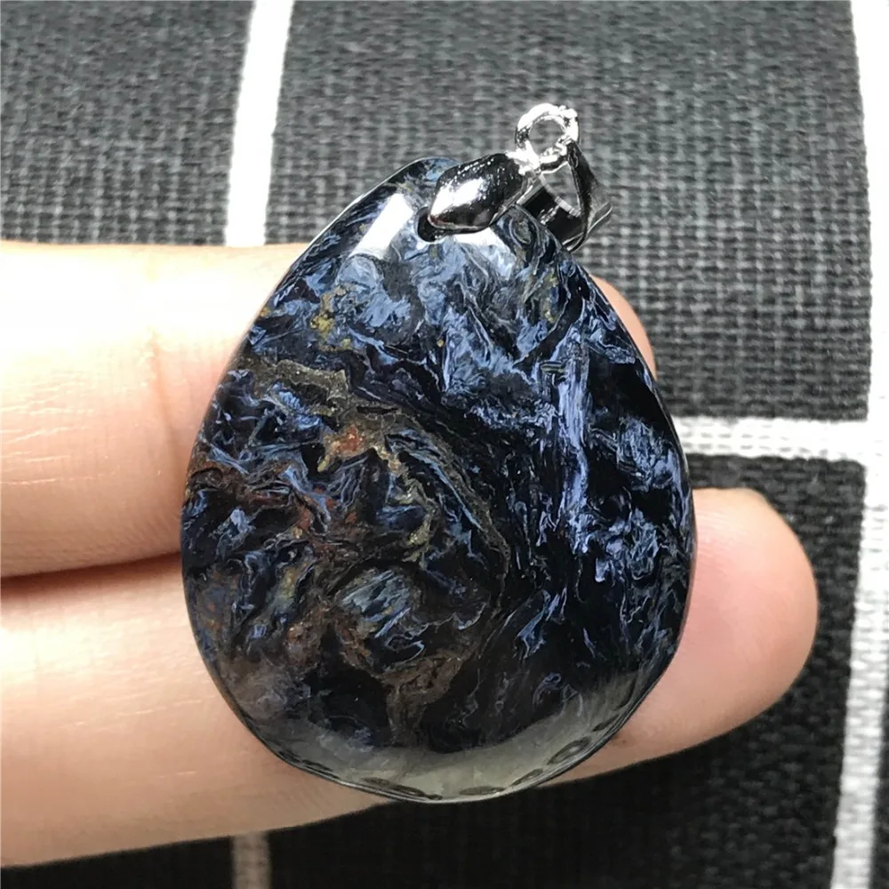 Топ натуральный синий кулон Pietersite для женщин и мужчин, кристалл в Намибии, 36x23x8 мм, капли воды, бусины, эффект фейерверка, камень, ювелирные изделия AAAAA