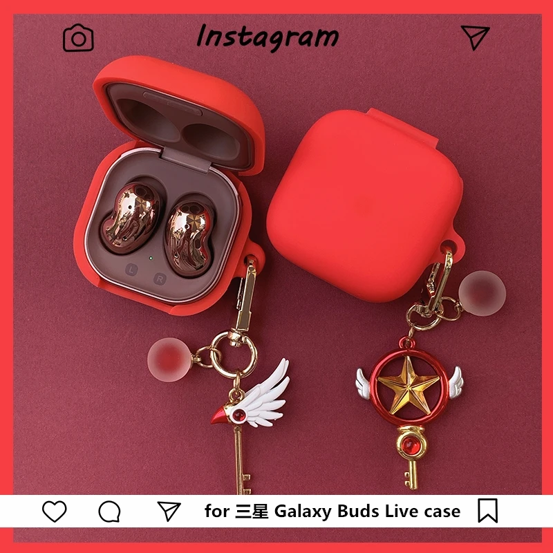 Мультяшный чехол для наушников Samsung Galaxy Buds Live противоударный силиконовый 2020