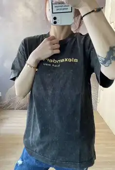 

2020 Spring Summer Men and Women Letter Embroidered Logo Simple Loose Short Sleeve T-shirt Half Sleeve A2