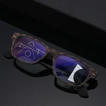 Zilead, анти-синий светильник, Мультифокальные очки для чтения, имитация дерева, очки для дальнозоркости, очки для дальнозоркости, унисекс+ 3,5