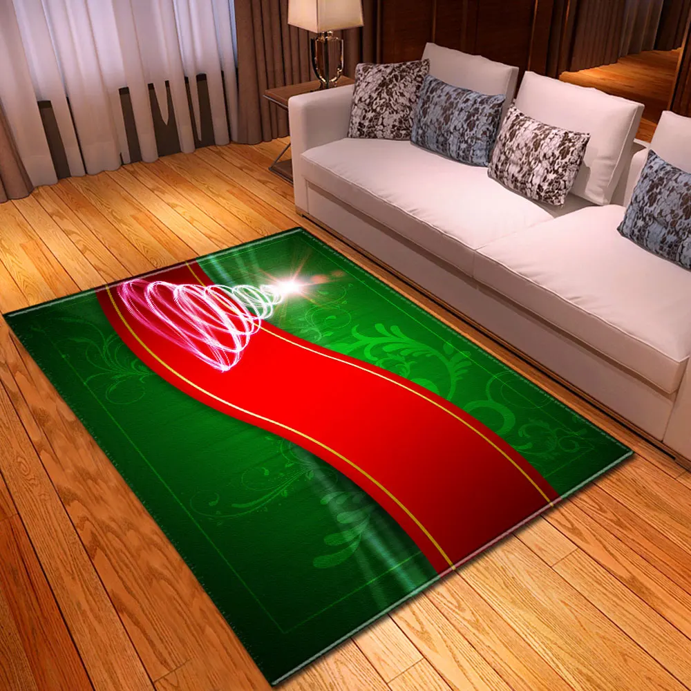 Cartoon Santa Claus Carpets Parlor Xmas Area Rugs Kids Play Mat Merry Christmas Bedroom Living Room Carpet Home Decoration