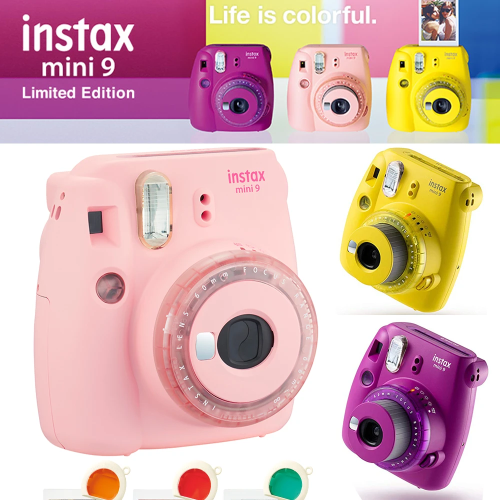 Instax Mini 9 Camera New Yellow Pink Fuji Instant 8 Film Hd Aliexpress