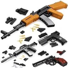 

AWM 98K Sniper Rifle Military WW2 Weapon Gun Model Building Blocks Moc Creative DIY Diamond Bricks Toys for Children Gift