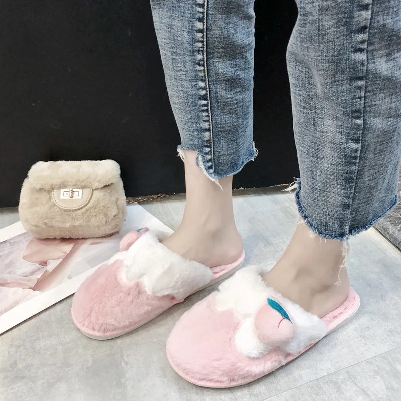 

2019 New Style Plush Slipper Women's Strawberry Banana Cute Fruit Mixed Colors Closed-toe Cotton Slippers Habitat Home Warm Slip