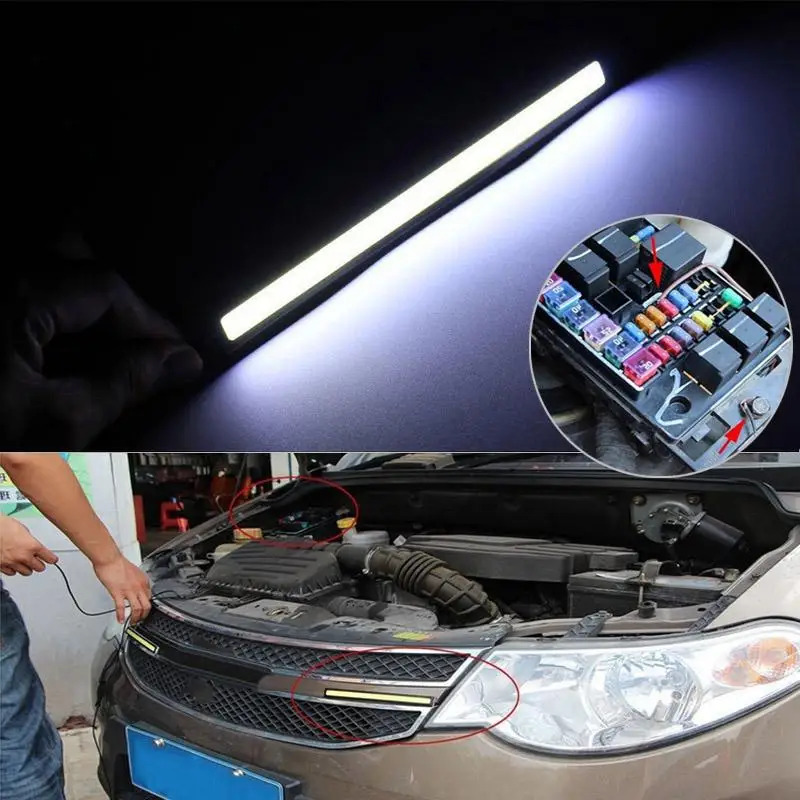 

6pcs 12V Waterproof DRL COB LED Strip Light Bar Lamp For Caravan Boat Car