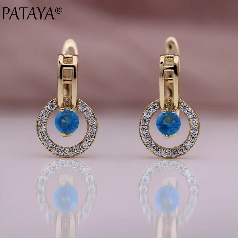Серьги-подвески PATAYA женские Висячие Ювелирные Украшения круглой формы из