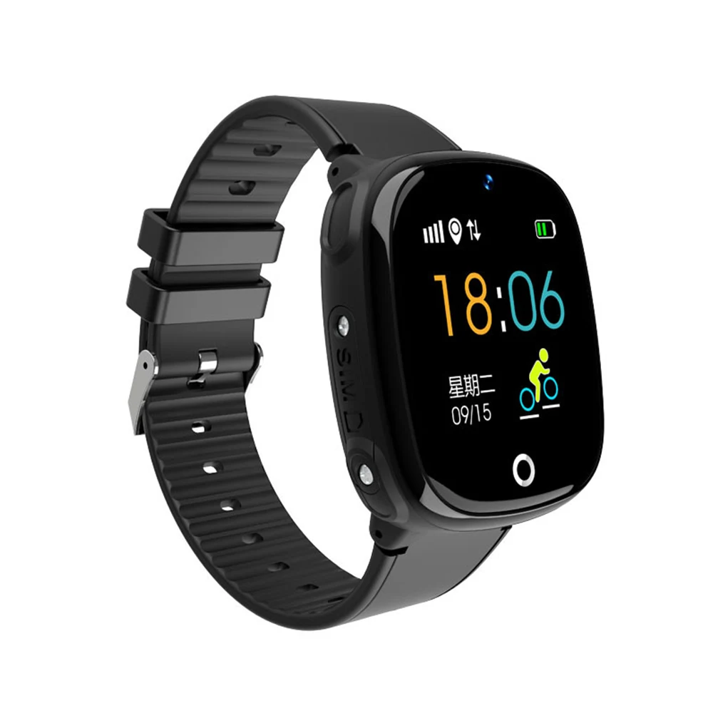 Умные часы для детей, семья, Bluetooth, шагомер, умные часы, водонепроницаемые, носимые устройства, gps, SOS, вызов, дети, безопасные для Android - Цвет: Черный