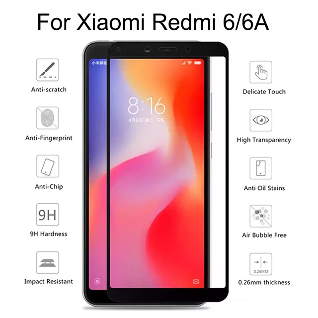 Защитное стекло для Redmi 6 закаленное Xiaomi Readmi Redmi6 6a A Защита экрана Ksiomi Xiomi