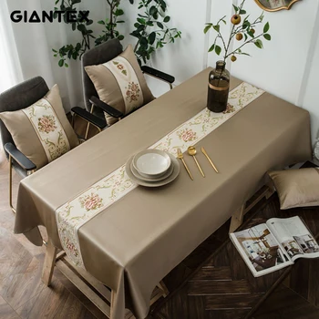 

GIANTEX Embroidery Table Cloth Tablecloth Rectangular Tablecloths Dining Table Cover Obrus Tafelkleed mantel mesa nappe U2332