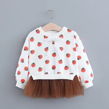 

2020 Girls' Dress Strawberry Printed Spring Children's Clothing Wholesale