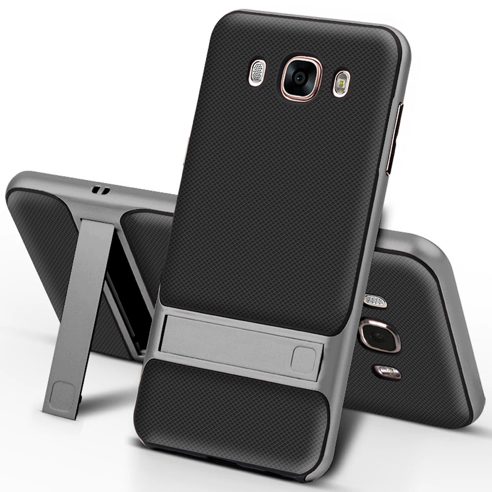 3D Kickstand мобильный чехол для samsung Galaxy J7 силиконовый чехол 5," TPU PC Гибридный телефон задняя Броня сумка samsung J7 J710 J7 LTE - Цвет: Royce Gray