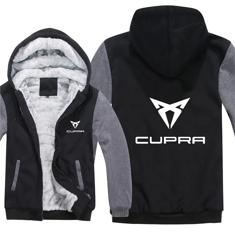 Новые толстовки с капюшоном Cupra, зимняя мужская куртка, пуловер, Мужское пальто, повседневная шерстяная подкладка, флисовые свитшоты Cupra
