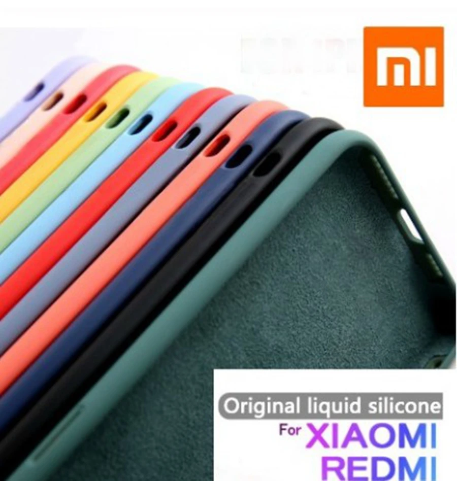 Liquid Silicone Original Case For Redmi 9 9A 9C 8 8A Note 10/10S/10T/10 Pro Max/9 Pro/8T/8 Pro/7 Xiaomi Poco X3 Nfc/F3/M3 Pro