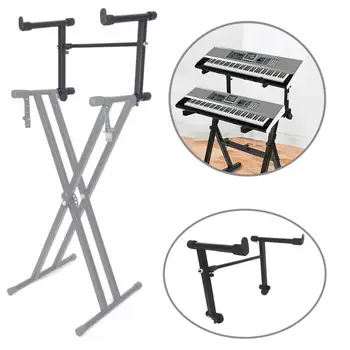 

2-Tiers X Style Dual Keyboard Stand Adjustable Electronic Music Piano Holder Musical Keyboard Instrument Accessories Parts
