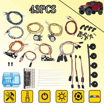 

43Pcs/Set LED Front Rear Roof lights IC Lamp Group Headlight for Trx4 RC Car Parts DIY Replacement Repair Accessories