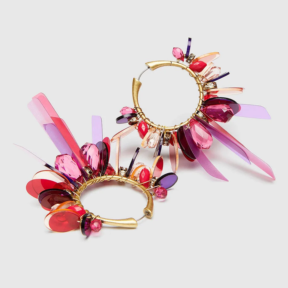 Miwens, акриловые серьги-капли ручной работы с разноцветными блестками, женские роскошные яркие серьги-подвески, украшения, Рождественский подарок - Окраска металла: 8