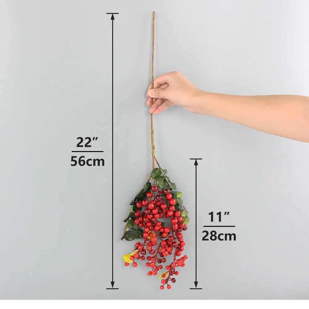 berries twig artificial berry red holly berries Christmas picks Thanksgiving decor fall floral picks1 (1)