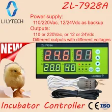 ZL-7928A, 100/220vac, reserva da bateria de 12v, saídas secas, incubadora automática multifunções, controlador de incubadora lilytech, ZL-7918A