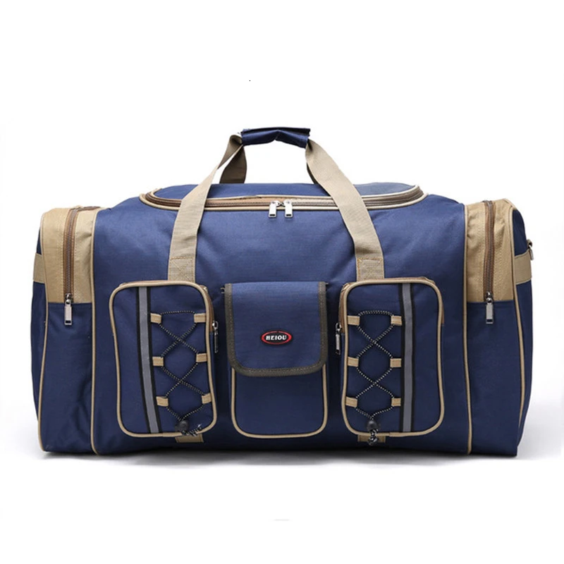

Thick Canvas Casual Duffle Bag Waterproof Mens Travel Bags Long Strap Anti-scratch Multi-pocket Large Capacity Handbags L468
