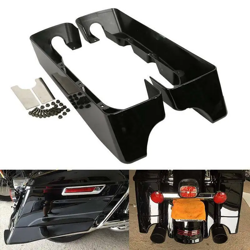 Motorcycle 4" Hard Stretched Saddle Bag Extensions For Harley Touring
