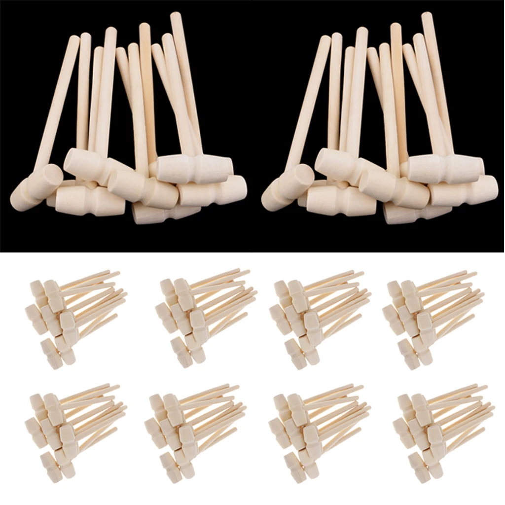 100 Pieces Mini Wooden Hammer Balls Toy Pounder Replacement Wood Mallet For Seafood Lobster Crab Leather Crafts Jewelry | Украшения и