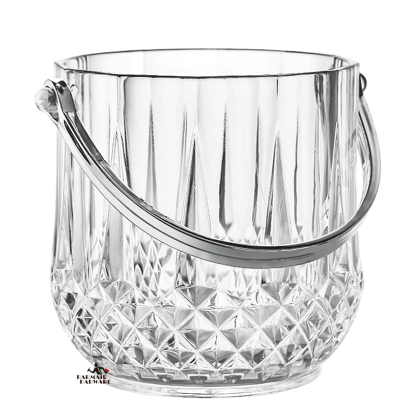 1.2L Arcylic Ice Bucket Wine Champagne Gorgeous Diamond Ice Bucket With Tong