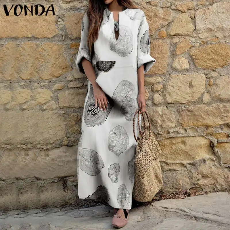 Vintage Maxi Long Dress Women Bohemian Print Party Dress VONDA 2020 Short Sleeve Robe Beach Women'Summer Sundress Plus Size 5XL Vintage Maxi Long Dress Women Bohemian Print Party Dress VONDA 2020 Short Sleeve Robe Beach Women'Summer Sundress Plus Size 5XL