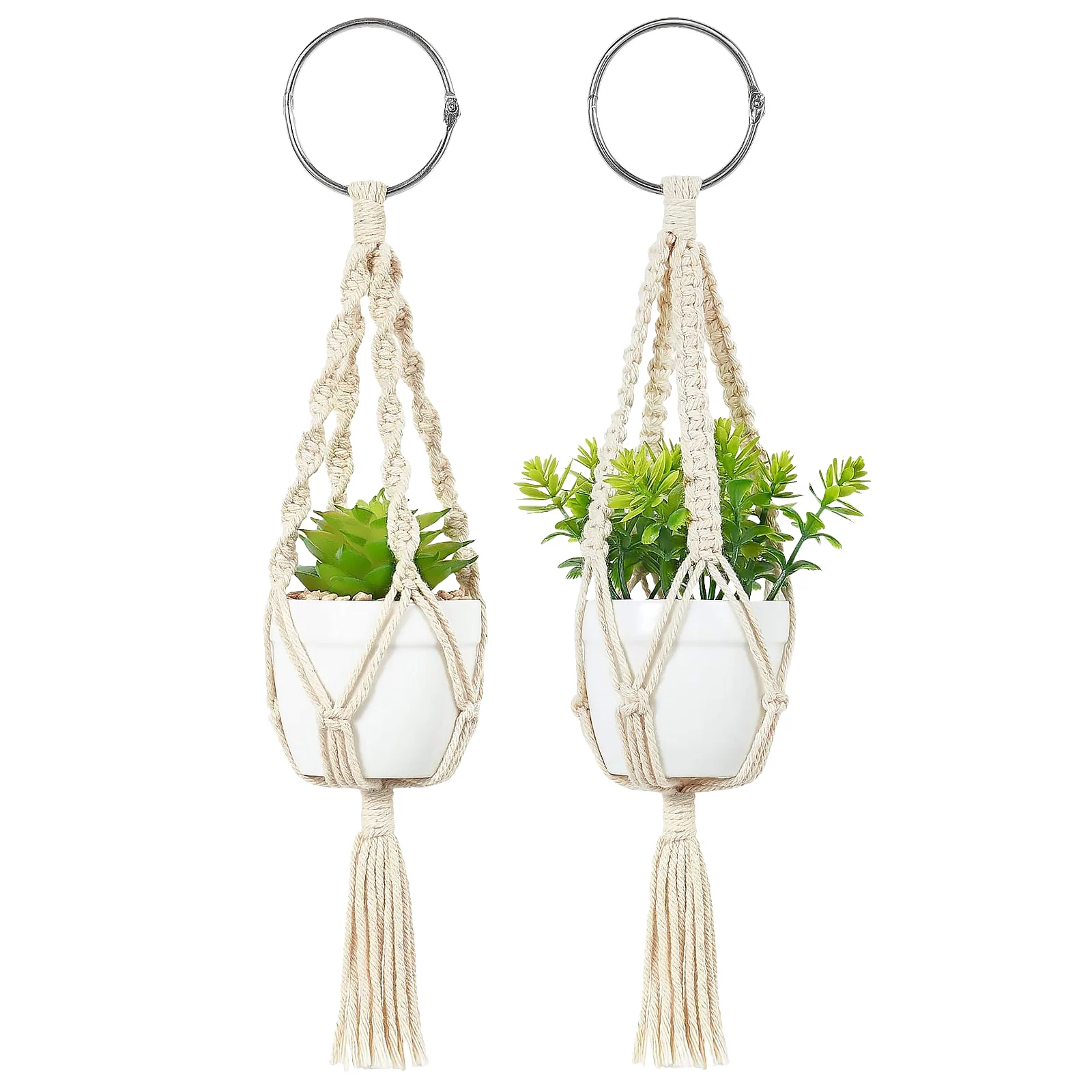 plant trough Macrame Plant Hangers Kit Mini Macrame Plant Car Rear View Mirror Accessories for Home Countyard Garden Decor indoor flower pots