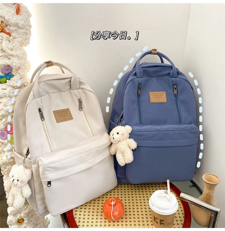 NEW Backpack Double Zipper Women Waterproof Korean Style cheap Schoolbag Female College Student Laptop backpack Women's backpack