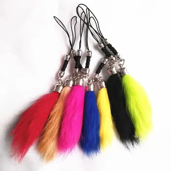 

Fashion Cute Rabbit Fur Tail Key Chain Fluffy Pompon Car Keyring Mini Pendant Bag Charming Personality Gifts Hanged Key chains