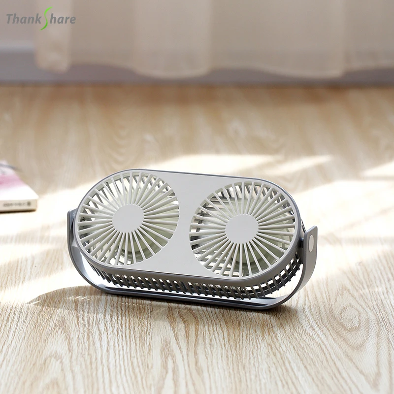 THANKSHARE Couple Fan Air Cooling Dual Motor Head Folding USB Fan 360Degree Rotation Adjustable Speed Portable Official Fan THANKSHARE Couple Fan Air Cooling Dual Motor Head Folding USB Fan 360Degree Rotation Adjustable Speed Portable Official Fan