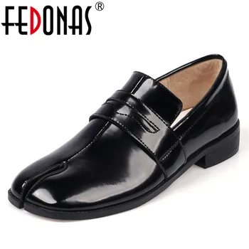 

FEDONAS Fashion Pumps Women Spring Autumn Four Season Genuine Leather Casual Party Shoes Woman Strange Square Toe Shallow Pumps