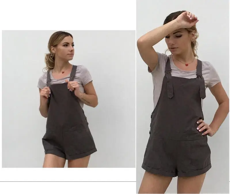 

Summer Blue Suspenders Short Femme Plus Size Pockets Casual Denim Jumpsuit Retro Strap Bib Shorts Korean Jeans Overalls