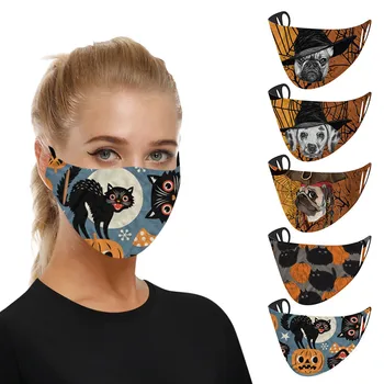 

1PC Halloween Windbreak Seamless Outdoor Riding Quick-drying Keep Mask Mouth Mask Cloth Washable Mouth Mask Mouth Cover Reuseabl