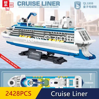 

In Stock 2428Pcs Cruise Liner Speed Boat Sea Travel Series Ideas Creator QL1808 Building Blocks Bricks Toys 24050 37083 Ship