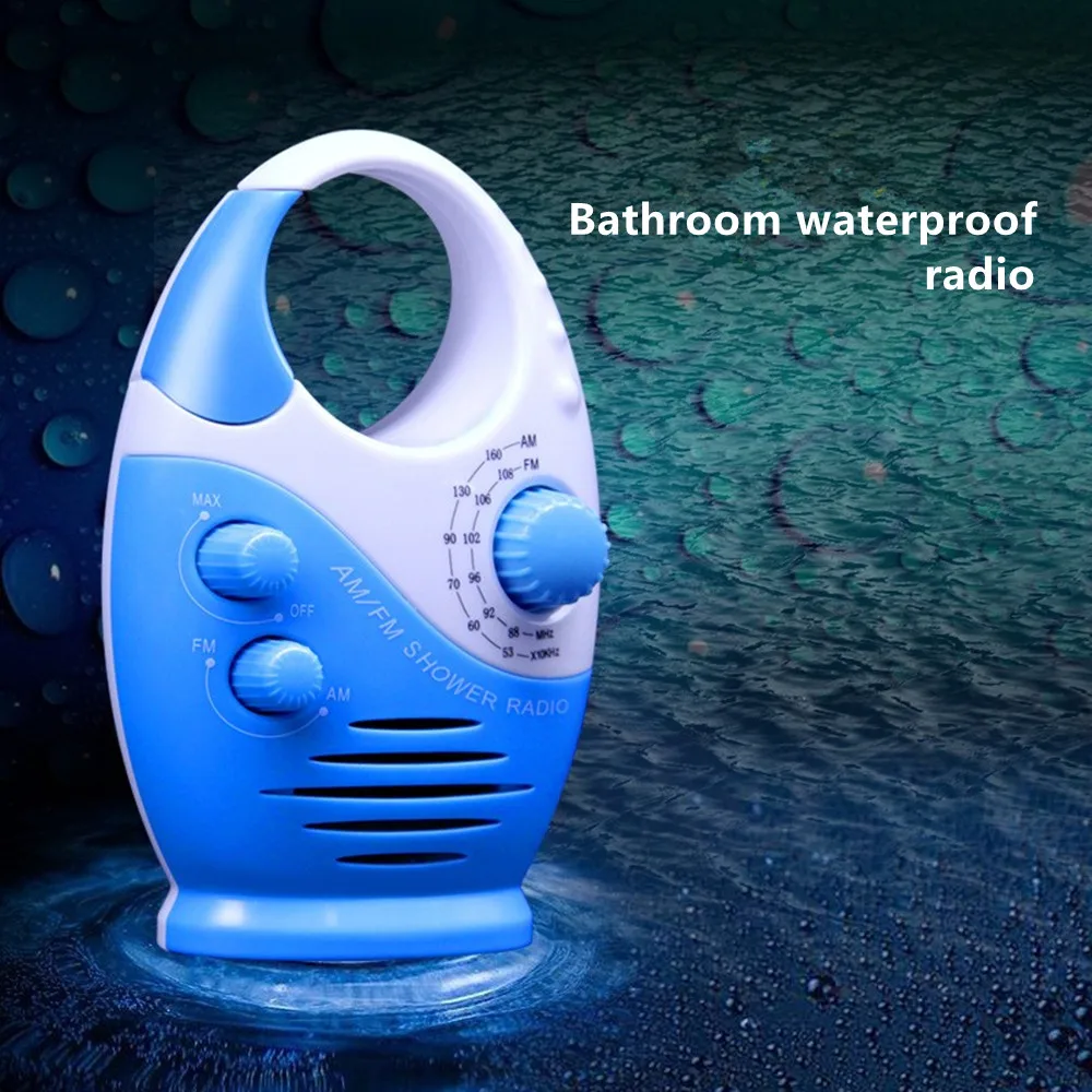 Abs Bathroom Waterproof Radio Am Fm Band Portable Broadcast Builtin