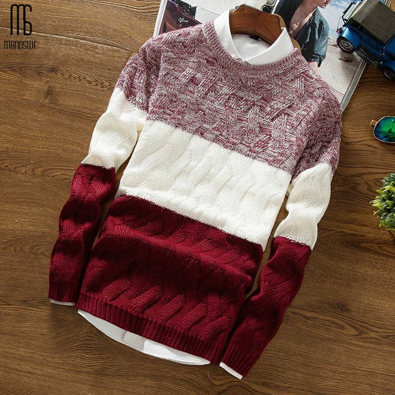 Kaufen Manoswe Casual Langarm Herbst Winter Pullover Männer Koreanische Stil Dünne Gestrickte Blau Pullover Pullover Jumper Mode Weihnachten