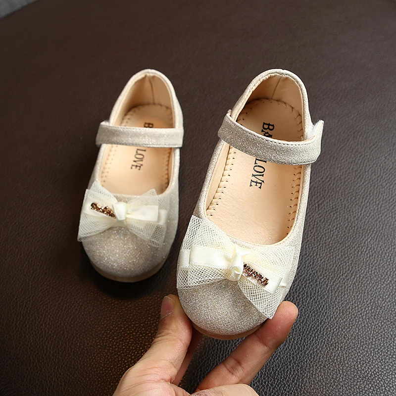 Весенне-Осенняя детская обувь для маленьких девочек; тонкие туфли с бантиком для маленьких принцесс; милые детские туфли на плоской подошве;