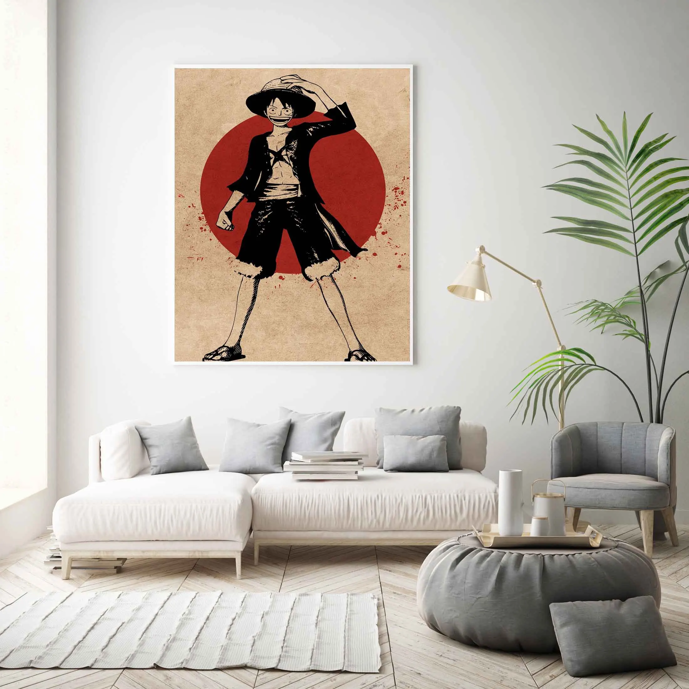 One Piece Аниме Холст HD Печать постер картина домашний декор Обезьяна D Луффи картины