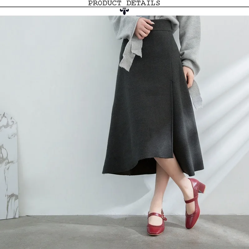 EGONERY, весенние новые модные женские туфли-лодочки женские туфли из натуральной кожи на среднем каблуке с пряжкой и квадратным носком Прямая поставка, размер 34-39