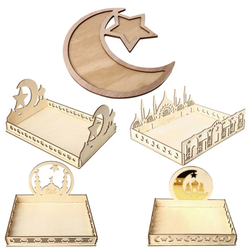 Деревянная посуда Eid Mubarak для вечерние НКИ Рамадан столовая десерт кондитерский
